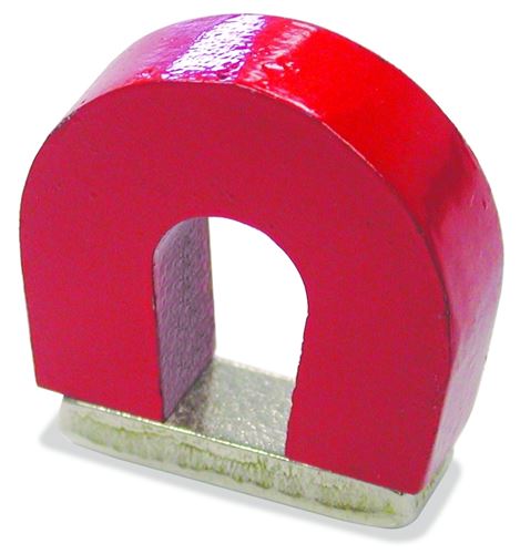 Magnet Source 07279 Horseshoe Magnet, 1 in Dia, 1 in W, Red