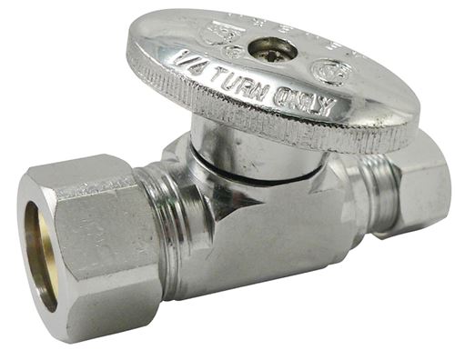 Plumb Pak PP2041PCLF Shut-Off Valve, 5/8 x 3/8 in Connection, Compression, Brass Body