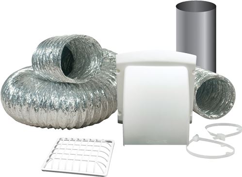 Dundas Jafine ProMax TD48PMKZW Dryer Vent Kit, Polypropylene, White, 12-Piece