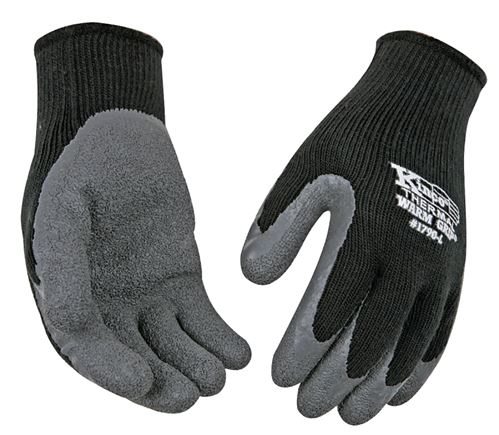 Warm Grip 1790-M Protective Gloves, Men's, M, 11 in L, Wing Thumb, Knit Wrist Cuff, Acrylic, Black