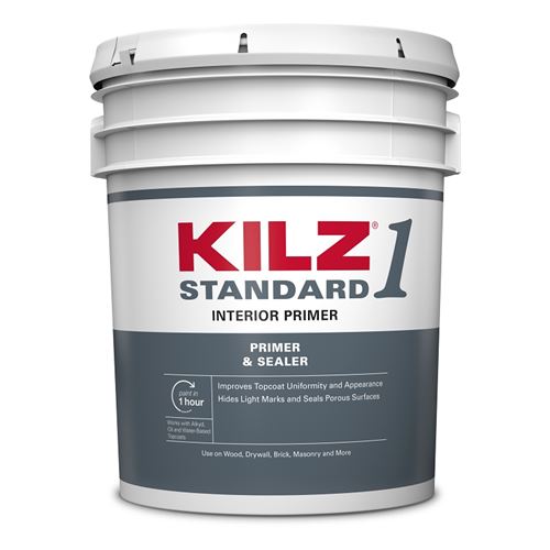 Kilz L201105 Interior Primer, Flat, White, 5 gal