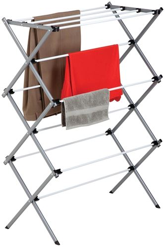 Honey-Can-Do DRY-01306 Collapsible Cloth Drying Rack, Steel, Silver, 15 in W, 42 in H, 30 in L