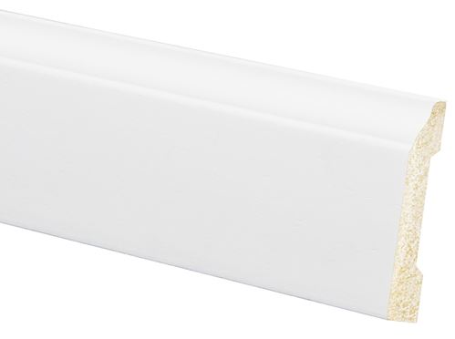 Inteplast Group 633 56330800032 Base Moulding, 8 ft L, 3-3/16 in W, 3/8 in Thick, Polystyrene, Crystal White, Pack of 12