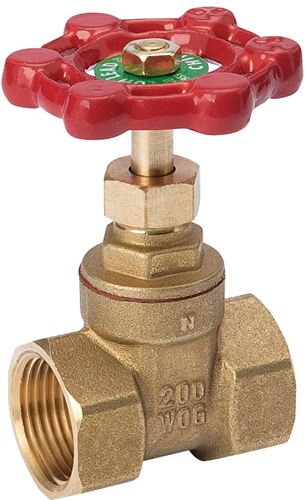 B & K ProLine Series 100-404NL Gate Valve, 3/4 in Connection, FPT, 200/125 psi Pressure, Brass Body