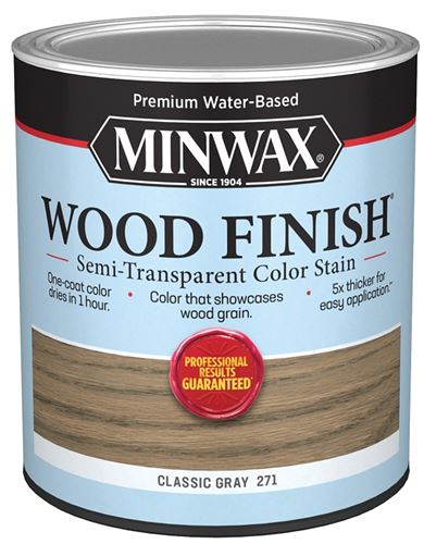 Minwax 108200000 Wood Stain, Semi-Transparent, Classic Gray, Liquid, 32 fl-oz, Pack of 4