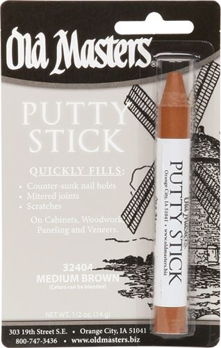 Old Masters 32404 Putty Stick, Medium Brown, 1/2 oz