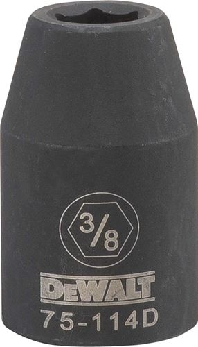 DeWALT DWMT75114OSP Deep Impact Socket, 3/8 in Socket, 1/2 in Drive, 6-Point, Steel, Black Oxide