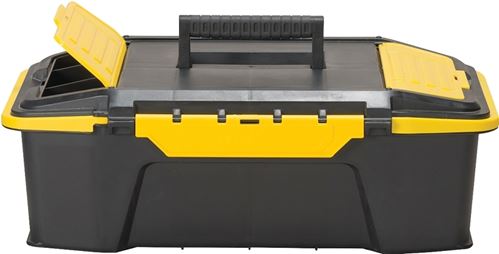 Stanley Click 'n' Connect Series STST19950 Deep Tool Box, 20 lb, Plastic, Black/Yellow, 2-Compartment