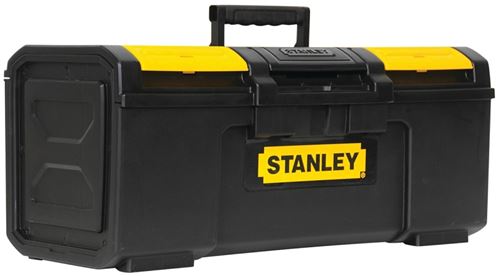 Stanley STST24410 Tool Box, 61 lb, Plastic, Black/Yellow, 3-Compartment