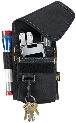 CLC Tool Works Series 1104 Multi-Purpose Tool Holder, 4-Pocket, Polyester, Black, 3 in W, 7-1/4 in H, 1 in D