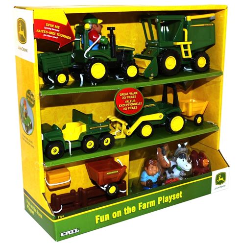 John Deere Toys 34984 Farm Playset, 18 months and Up, Green, Pack of 2