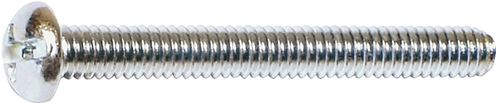 Midwest Fastener 07689 Machine Screw, 1/4-20 in Thread, Coarse Thread, Round Head, Combo Drive, Steel, Zinc, 100 PK