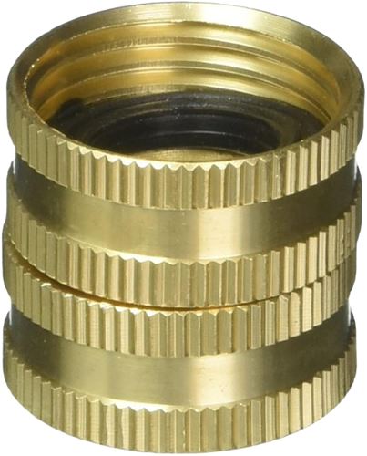 Gilmour 807734-1001 Hose Adapter, 3/4 x 3/4 in, FNH x FNH, Brass, For: Garden Hose