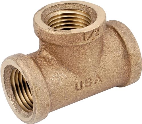 Anderson Metals 738101-08 Pipe Tee, 1/2 in, FIPT, Brass, 200 psi Pressure