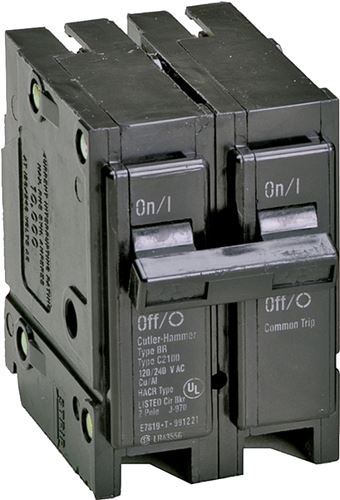 Cutler-Hammer BR260 Circuit Breaker, Type BR, 60 A, 2-Pole, 120/240 V, Plug Mounting