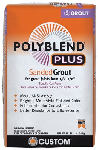 Custom Polyblend Plus PBPG38125 Sanded Grout, Bright White, 25 lb Bag