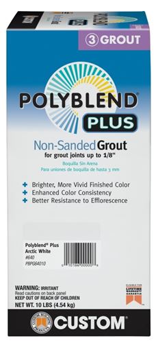 Custom Polyblend PBPG64010 Non-Sanded Grout, Arctic White, 10 lb Box