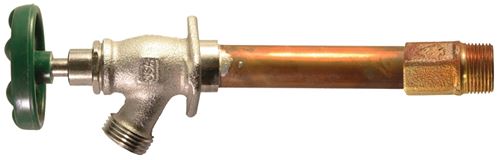 arrowhead 456 Series 456-12LF Wall Hydrant, 12 in OAL, 1/2 in Inlet, MIP x Copper Sweat Inlet, 3/4 in Outlet, 13 gpm