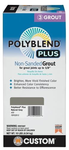 Custom Polyblend PBPG0910 Non-Sanded Grout, Natural Gray, 10 lb Box