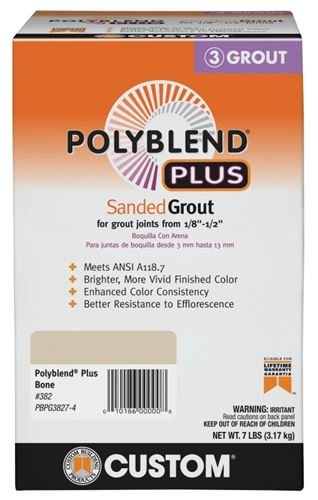 Custom Polyblend Plus PBPG3827-4 Sanded Grout, Bone, 7 lb Box