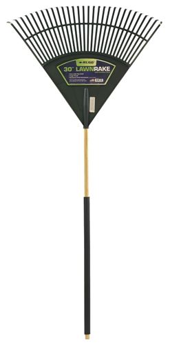 Rugg PP30C Leaf Rake, Poly Tine, Hardwood Handle, 48 in L Handle