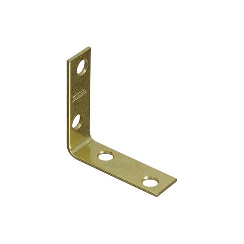 National Hardware V115 Series N190-835 Corner Brace, 2 in L, 5/8 in W, 2 in H, Steel, Brass, 0.08 Thick Material