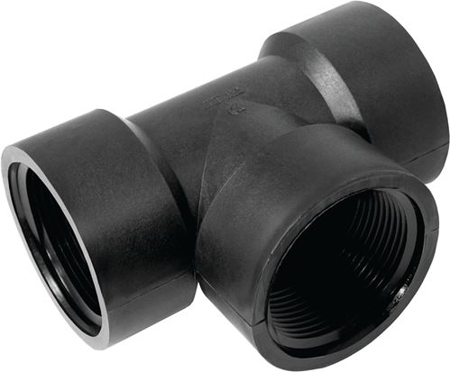 Green Leaf TT112P Pipe Tee, 1-1/2 in, FPT, Polypropylene, Black