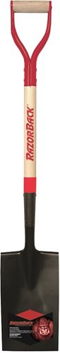 Razor-Back 46201 Border Spade, 7 in W Blade, Steel Blade, Wood Handle, D-Grip Handle, 28 in L Handle