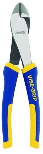 Irwin 2078308 Diagonal Cutting Plier, 8 in OAL, 1-1/8 in Jaw Opening, Blue/Yellow Handle, Cushion-Grip Handle