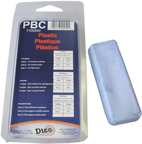 Dico 7100950 Buffing Compound, 1/2 in Thick, Plastic, Blue