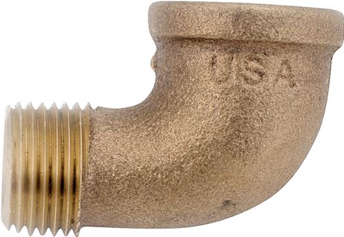 Anderson Metals 738116-08 Street Pipe Elbow, 1/2 in, FIP x MIP, 90 deg Angle, Brass, Rough, 200 psi Pressure