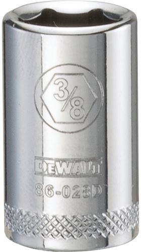 DeWALT DWMT86028OSP Hand Socket, 3/8 in Socket, 1/4 in Drive, 6-Point, Vanadium Steel, Polished Chrome