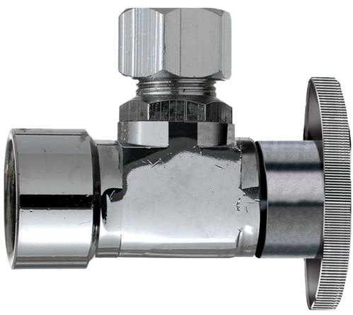 Plumb Pak PP51PCLF Shut-Off Valve, 1/2 x 3/8 in Connection, FIP x Compression, Brass Body