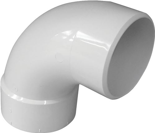 Canplas 414174BC Sanitary Street Pipe Elbow, 4 in, Spigot x Hub, 90 deg Angle, PVC, White