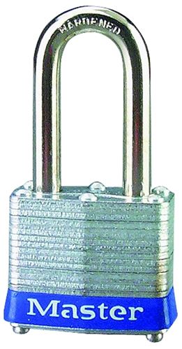 Master Lock 3UPLF Padlock, 9/32 in Dia Shackle, 1-1/2 in H Shackle, Steel Shackle, Steel Body, Laminated