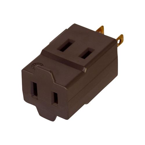 Eaton Wiring Devices 4400B-BOX Outlet Tap, 2 -Pole, 15 A, 125 V, 3 -Outlet, NEMA: NEMA 1-15R, Brown, Pack of 10
