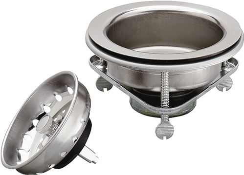 Plumb Pak PP5416 Basket Strainer, Stainless Steel, For: 3-1/2 in Dia Opening Kitchen Sink