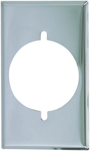 Eaton Wiring Devices 39CH-BOX Power Outlet Wallplate, 4-1/2 in L, 2-3/4 in W, 1 -Gang, Chrome, Ivory/White, Chrome