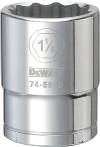 DeWALT DWMT74596OSP Drive Socket, 1-1/8 in Socket, 3/4 in Drive, 12-Point, Vanadium Steel, Polished Chrome