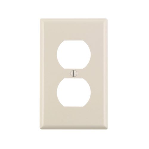 Leviton 78003 Receptacle Wallplate, 4-1/2 in L, 2-3/4 in W, 1 -Gang, Thermoset, Light Almond, Smooth