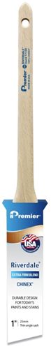 Premier Riverdale 17239 Paint Brush, 1 in W, Thin Angle Sash Brush, 2-3/16 in L Bristle, Chinex Bristle