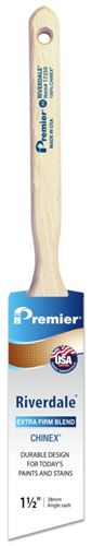 Premier Riverdale 17250 Paint Brush, 1-1/2 in W, Angle Sash Brush, 2-7/16 in L Bristle, Chinex Bristle