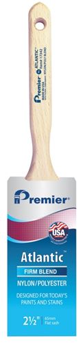 Premier Atlantic 17342 Paint Brush, 2-1/2 in W, Tapered Brush, 2-15/16 in L Bristle, Nylon/Polyester Bristle