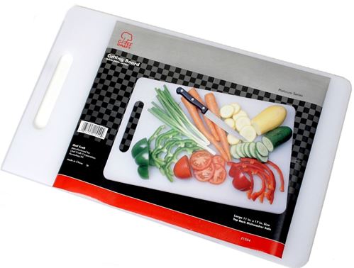 Chef Craft 21554 Cutting Board, 17-1/2 in L, 11 in W, Plastic, White