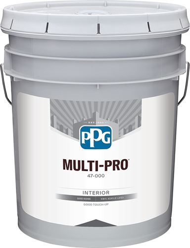 PPG MULTI-PRO 47-510 Series 47-584/05 Interior Paint, Semi-Gloss Sheen, Antique White, 5 gal