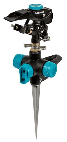 Gilmour 821673-1001 Heavy-Duty Sprinkler Spike, 3/4 in Connection, Hose, 43 ft, Circular, Adjustable Nozzle, Steel, Pack of 6