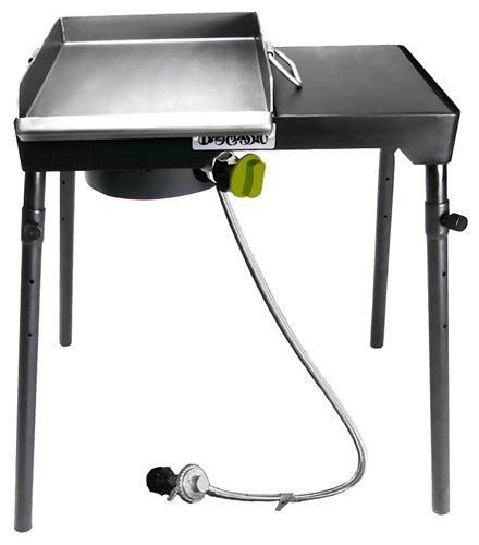 Barbour PS115 Patio Stove with Griddle Tapper, 1-Burner, 30,000 Btu, Aluminum/Steel