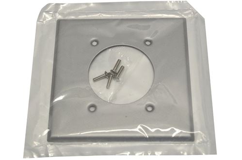 Leviton 4934 Single Receptacle Wallplate, 4-1/2 in L, 4-9/16 in W, 2 -Gang, Steel, Aluminum, Flush Mounting