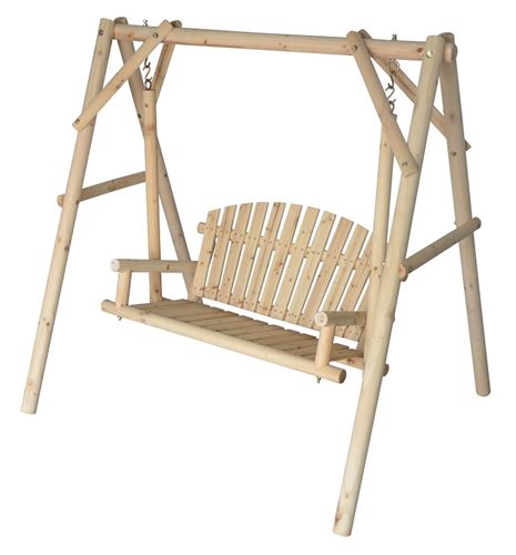 Seasonal Trends Log Swing and Frame Kit, 450 lbs Seating, Cedar Wood Frame, Nature Frame