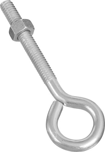 National Hardware N221-226 Eye Bolt, 5/16-18 Thread, 2-1/4 in L Thread, 3/4 in ID Dia Eye, 2.72 in L Shank, Steel, Zinc, Pack of 10